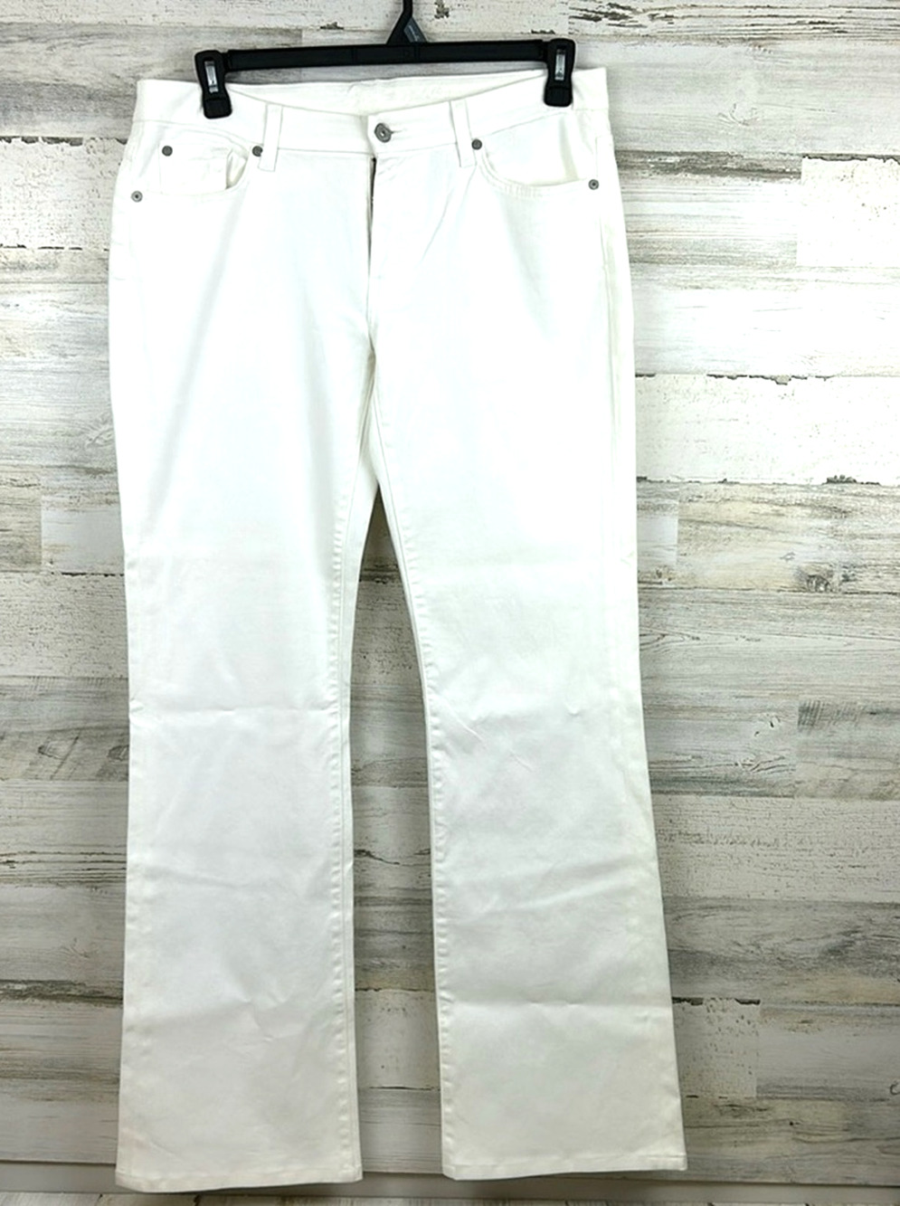 7 For All Mankind Womens 14 White Kimmie Bootcut Jeans Western Denim NEW